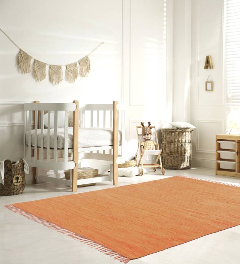 my home Kinderteppich »Insa Fleckerl«, rechteckig, 5 mm Höhe, Uni Farben, pastell, handgewebt, pflegeleicht, waschbar, Kinderzimmer von My Home