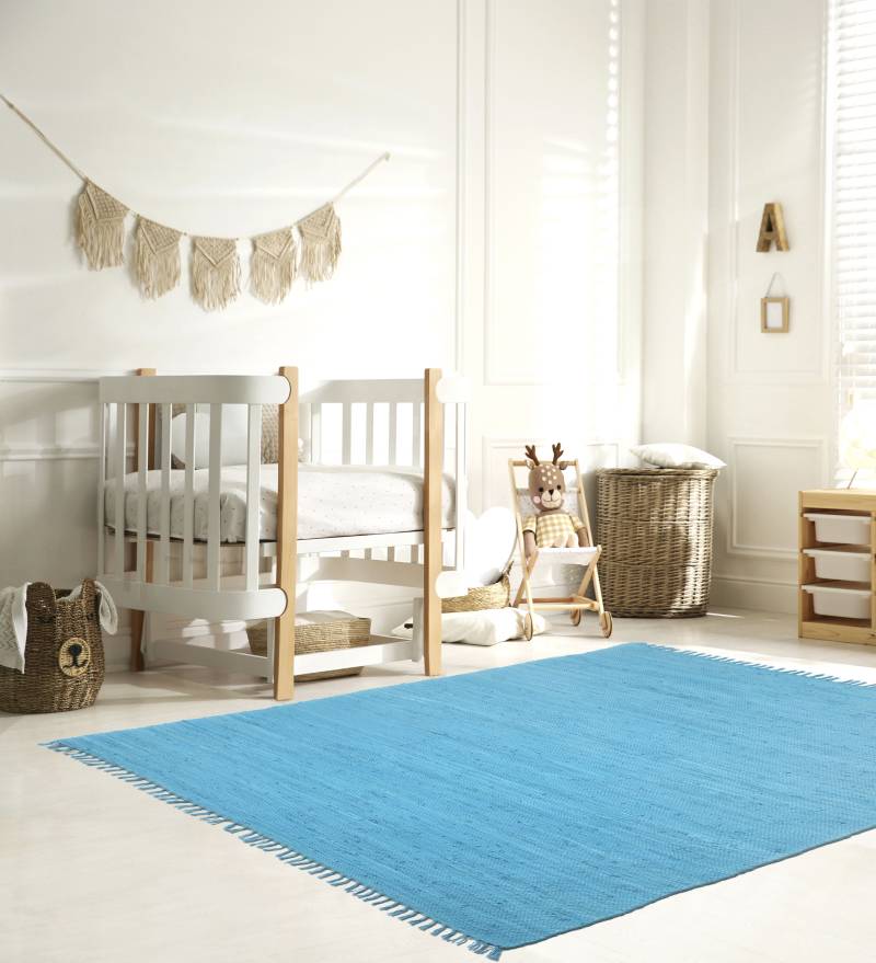 my home Kinderteppich »Insa Fleckerl«, rechteckig, 5 mm Höhe, Uni Farben, pastell, handgewebt, pflegeleicht, waschbar, Kinderzimmer von My Home