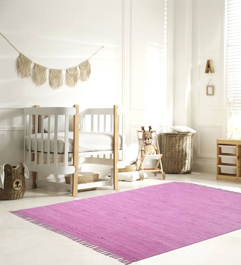 my home Kinderteppich »Insa Fleckerl«, rechteckig, 5 mm Höhe, Uni Farben, pastell, handgewebt, pflegeleicht, waschbar, Kinderzimmer von My Home
