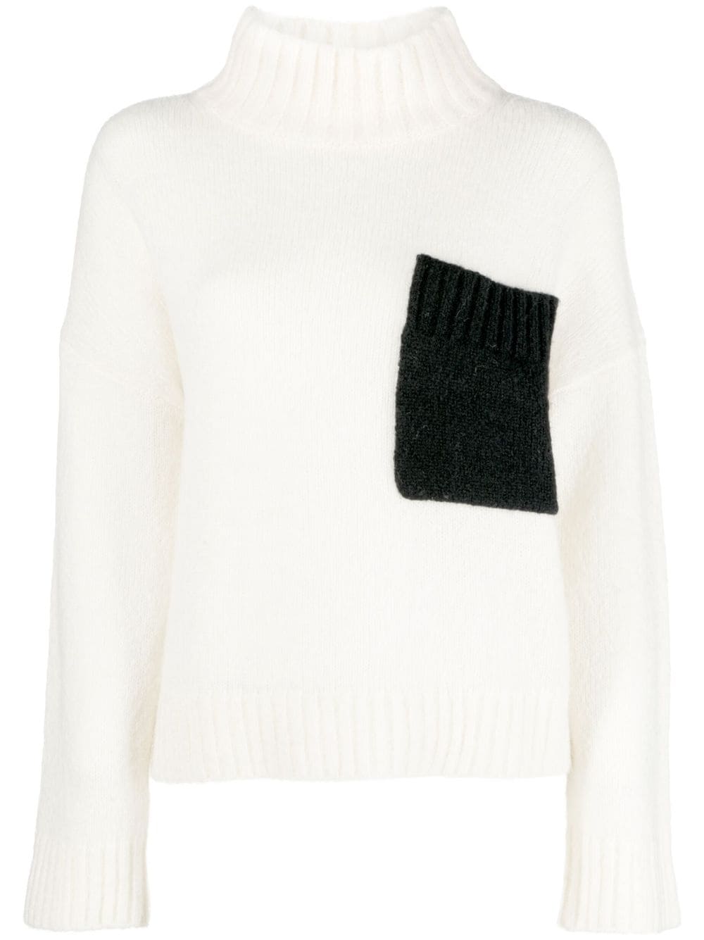 Luisa Cerano contrasting-pocket mock-neck jumper - White von Luisa Cerano