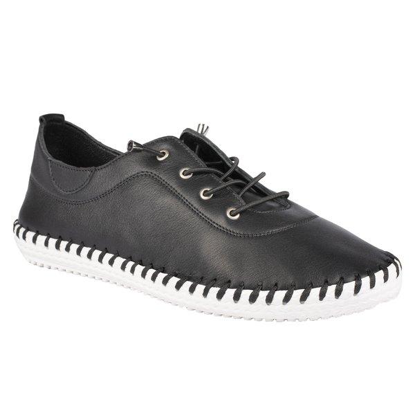 Leinenschuhe St Ives Damen Schwarz 36 von Lunar