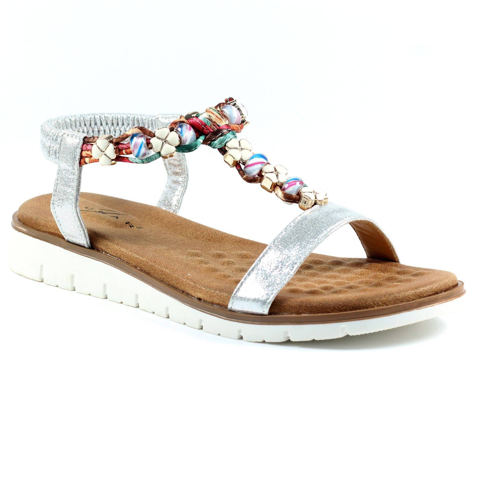 Sandalen Tempo Damen Silber 37 von Lunar