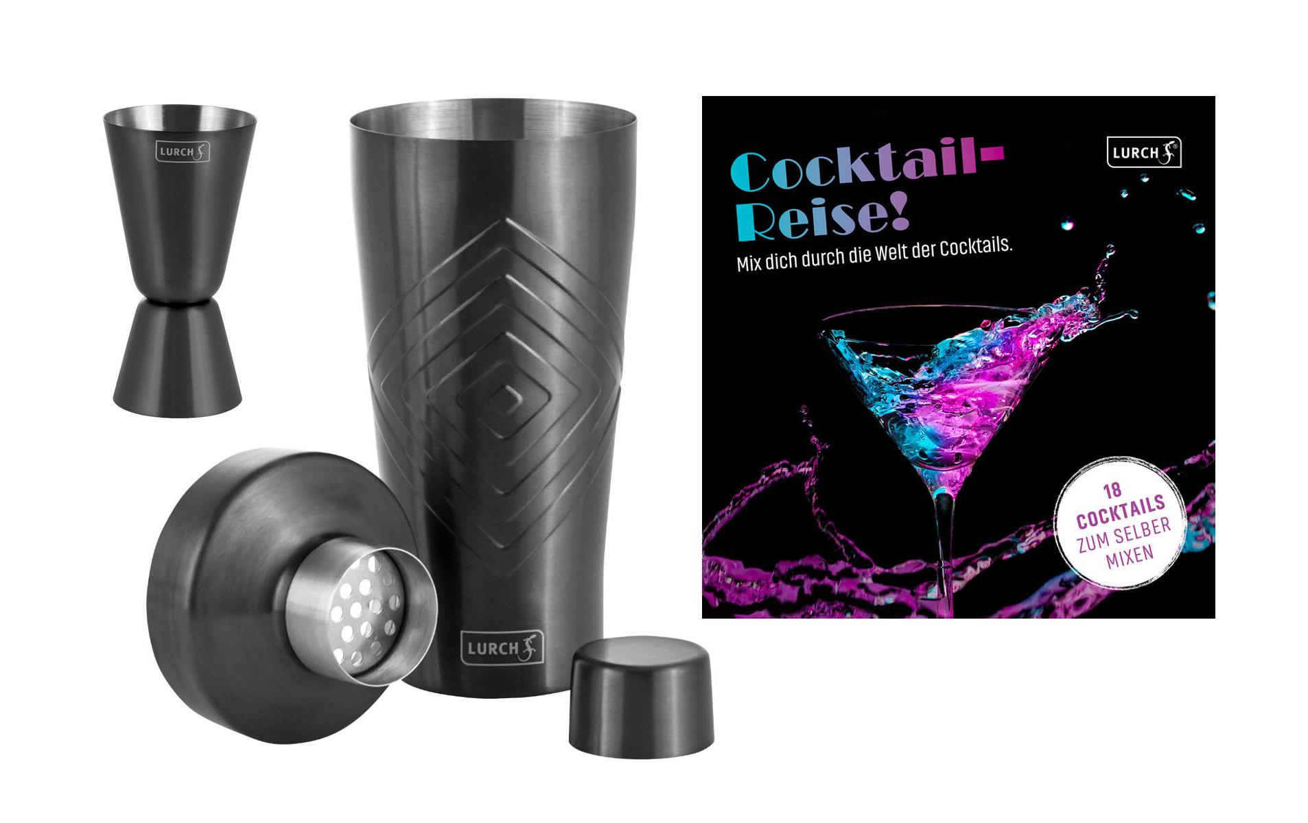 Lurch Cocktail Shaker »& Rezeptbuch 3-teilig, 0.6 l, Smoke« Lurch Cocktail Shaker »& Rezeptbuch 3-teilig, 0.6 l, Smoke« von Lurch