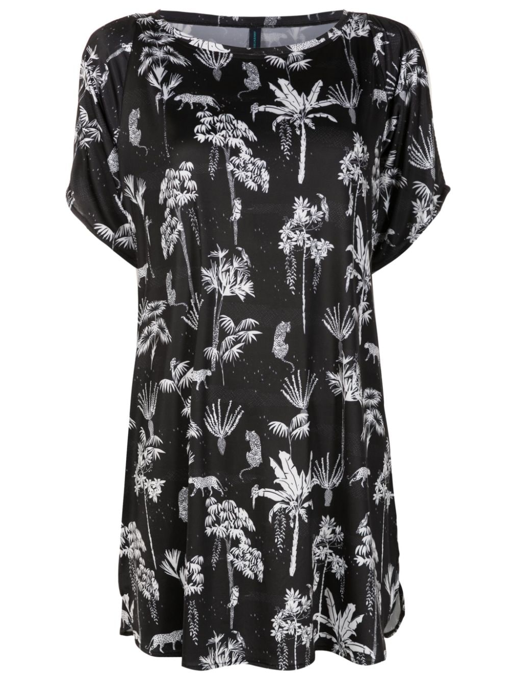 Lygia & Nanny Allat botanical-print tunic dress - Black von Lygia & Nanny