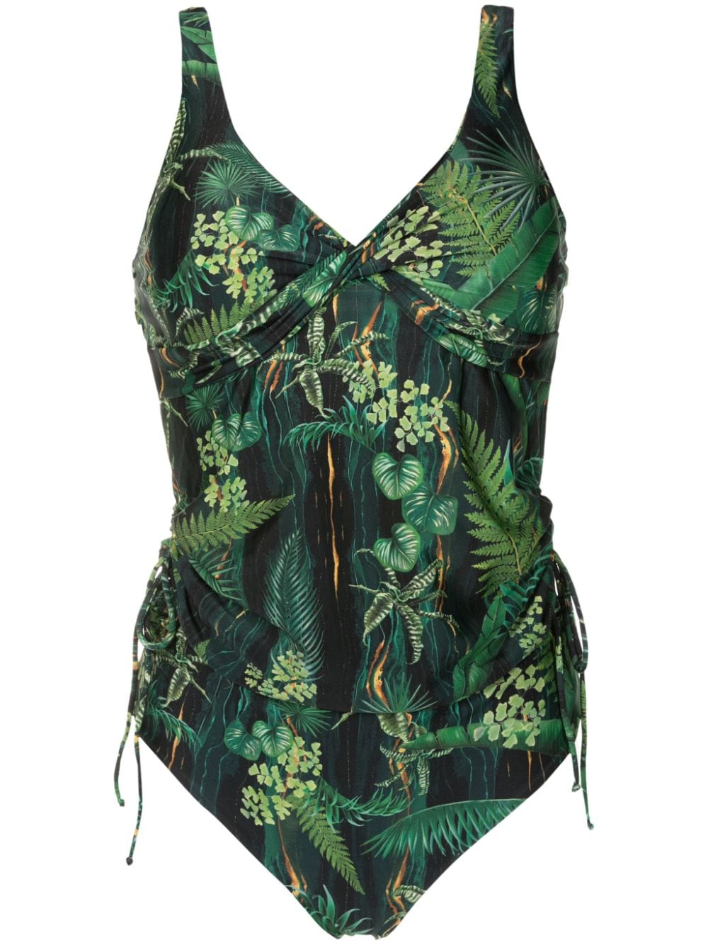 Lygia & Nanny Bruma twisted leaf-print tankini - Green von Lygia & Nanny