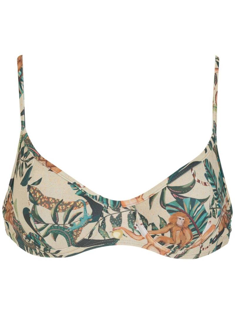 Lygia & Nanny Cassis leaf-print bikini top - Neutrals von Lygia & Nanny