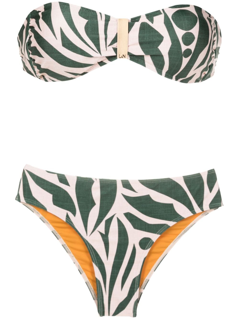 Lygia & Nanny Ester abstract-print strapless bikini - Green von Lygia & Nanny