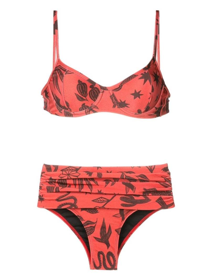 Lygia & Nanny Liliane floral-print bikini set - Brown von Lygia & Nanny