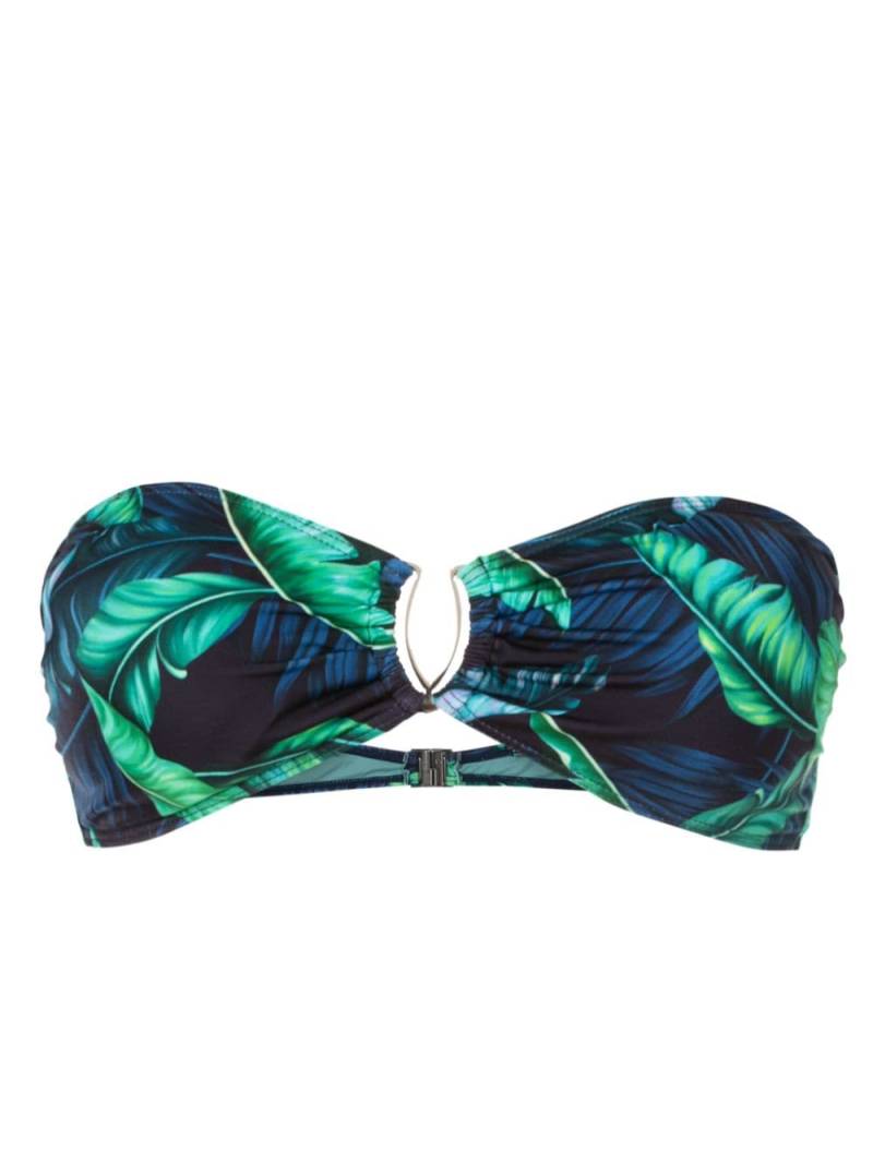 Lygia & Nanny Mika leaf-print bikini top - Blue von Lygia & Nanny