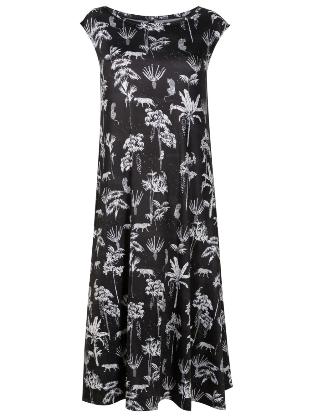 Lygia & Nanny Tie botanical-print midi dress - Black von Lygia & Nanny