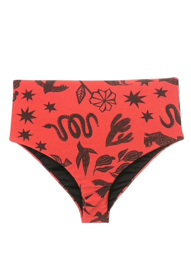 Lygia & Nanny Violeta graphic-print bikini bottoms - Brown von Lygia & Nanny