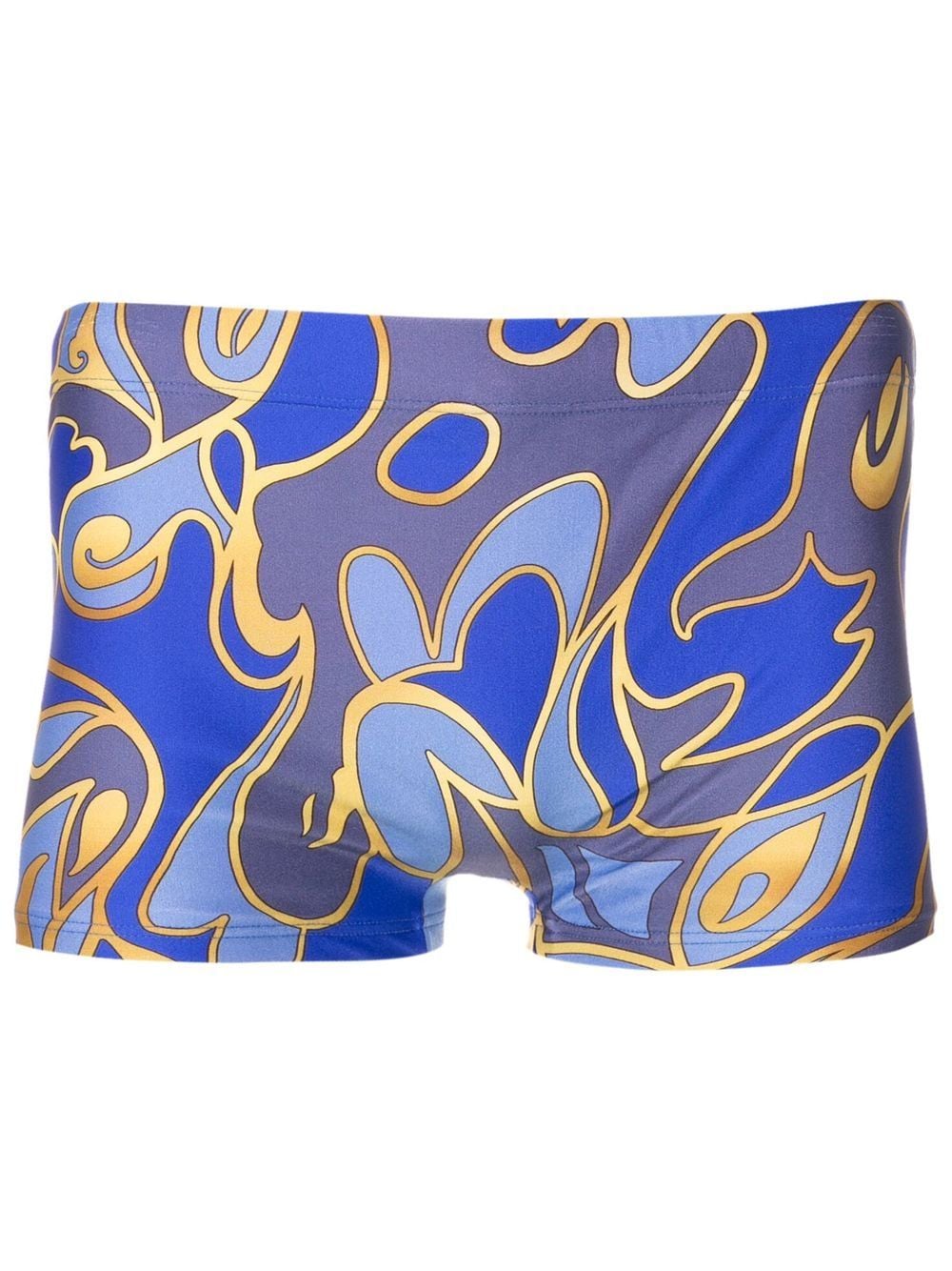 Lygia & Nanny abstract-print slip-on swim trunks - Blue von Lygia & Nanny