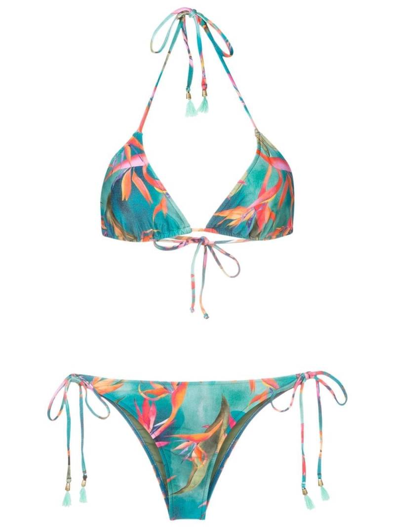 Lygia & Nanny floral-print adjustable bikini bottoms - Blue von Lygia & Nanny