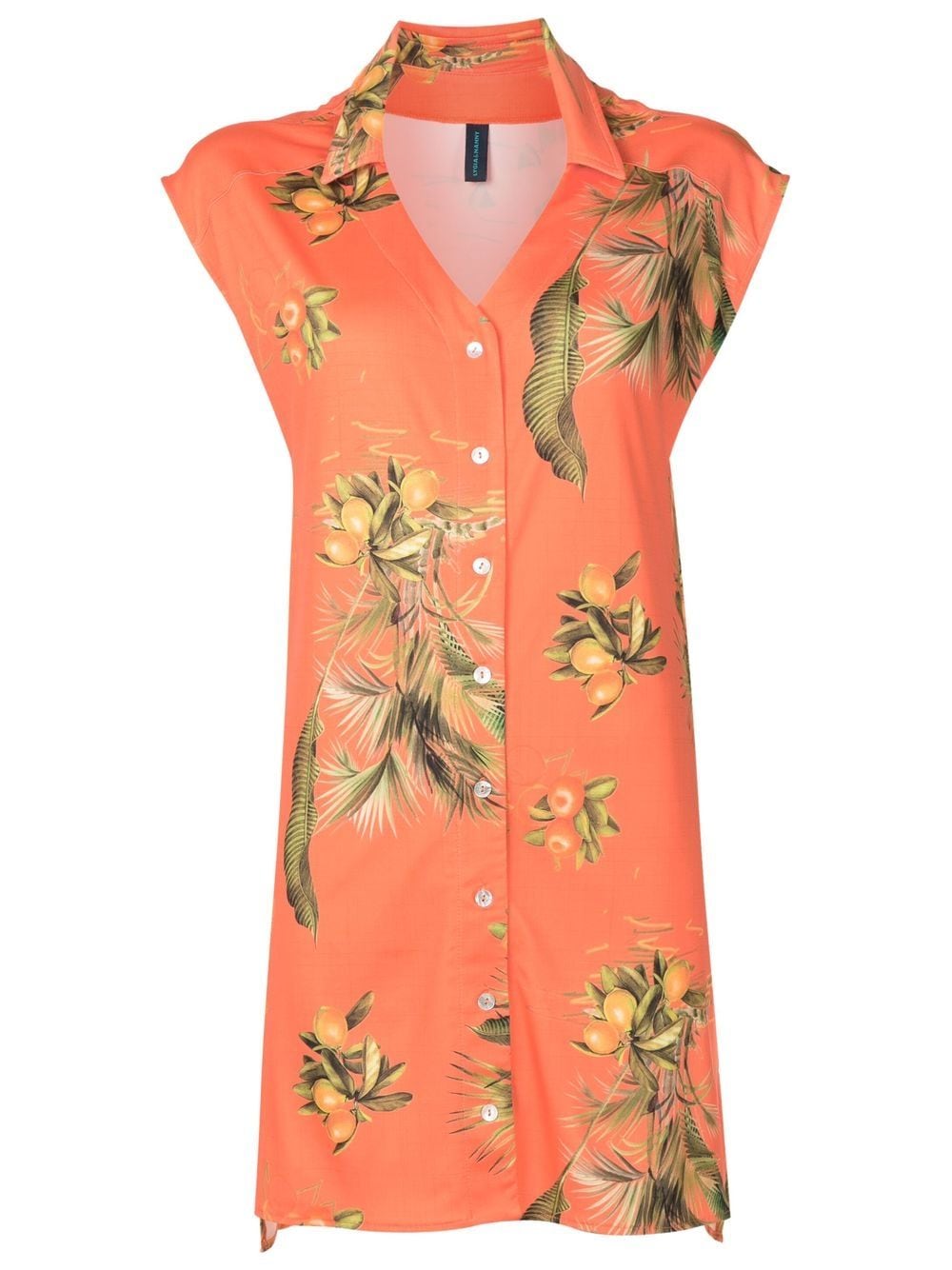 Lygia & Nanny floral-print notched-collar dress - Orange von Lygia & Nanny