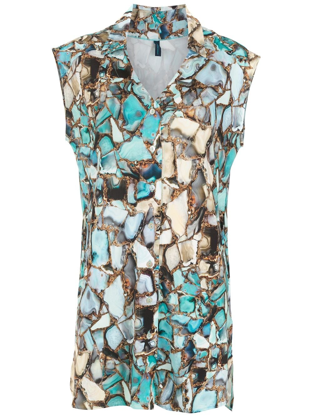 Lygia & Nanny geode print shirt dress - Blue von Lygia & Nanny