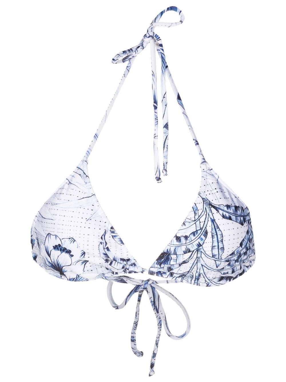 Lygia & Nanny graphic-print halterneck bikini top - Blue von Lygia & Nanny