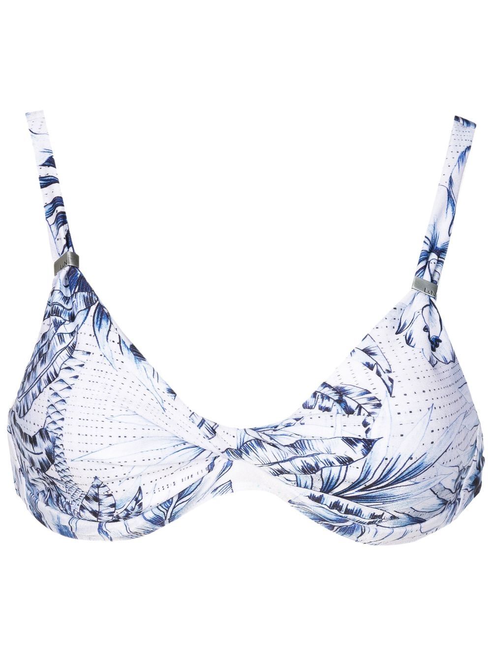 Lygia & Nanny palm-tree print bikini top - Blue von Lygia & Nanny