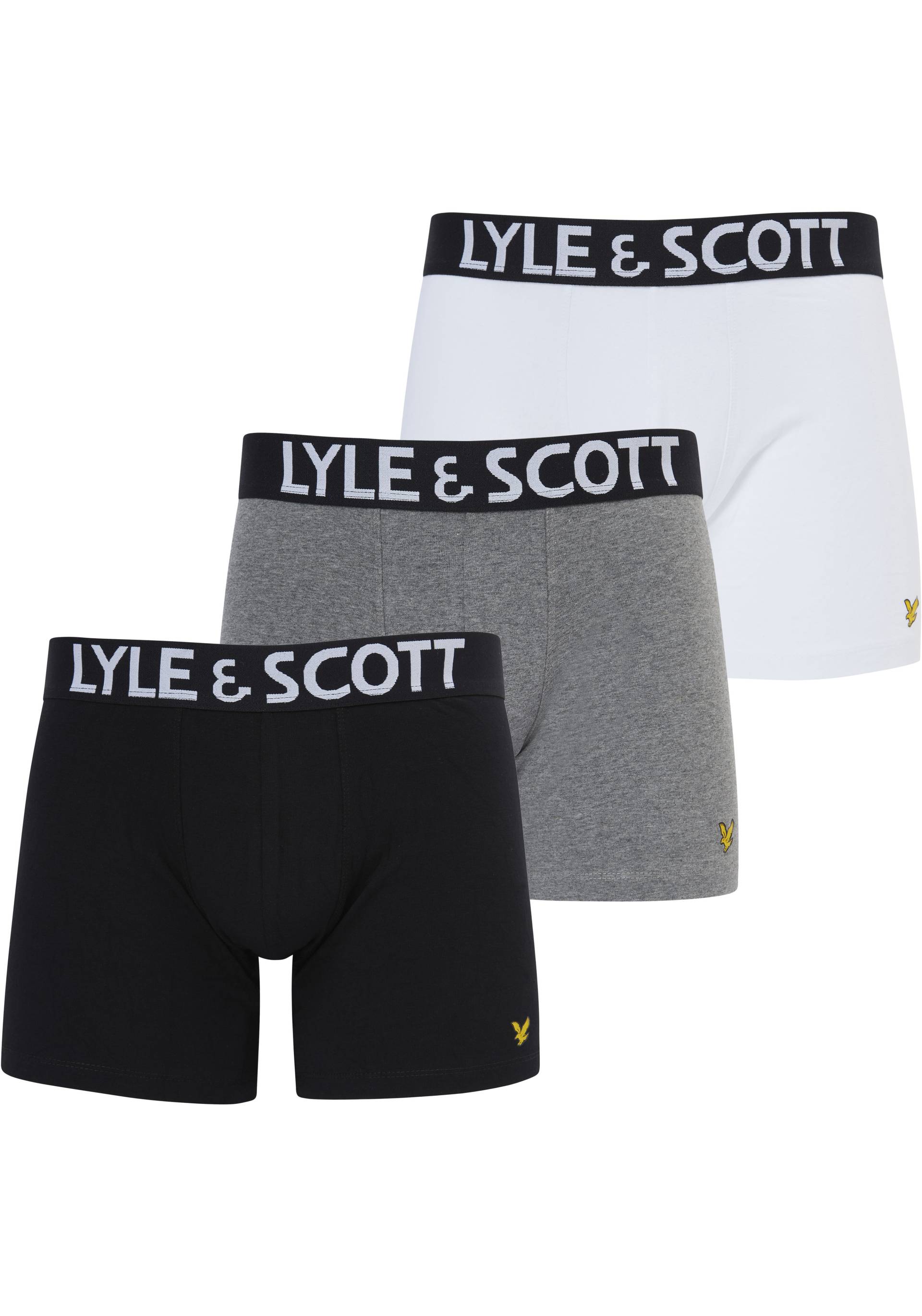 Lyle & Scott Boxershorts, (Packung, 3 St.), mit Logo-Elastikbund von Lyle & Scott