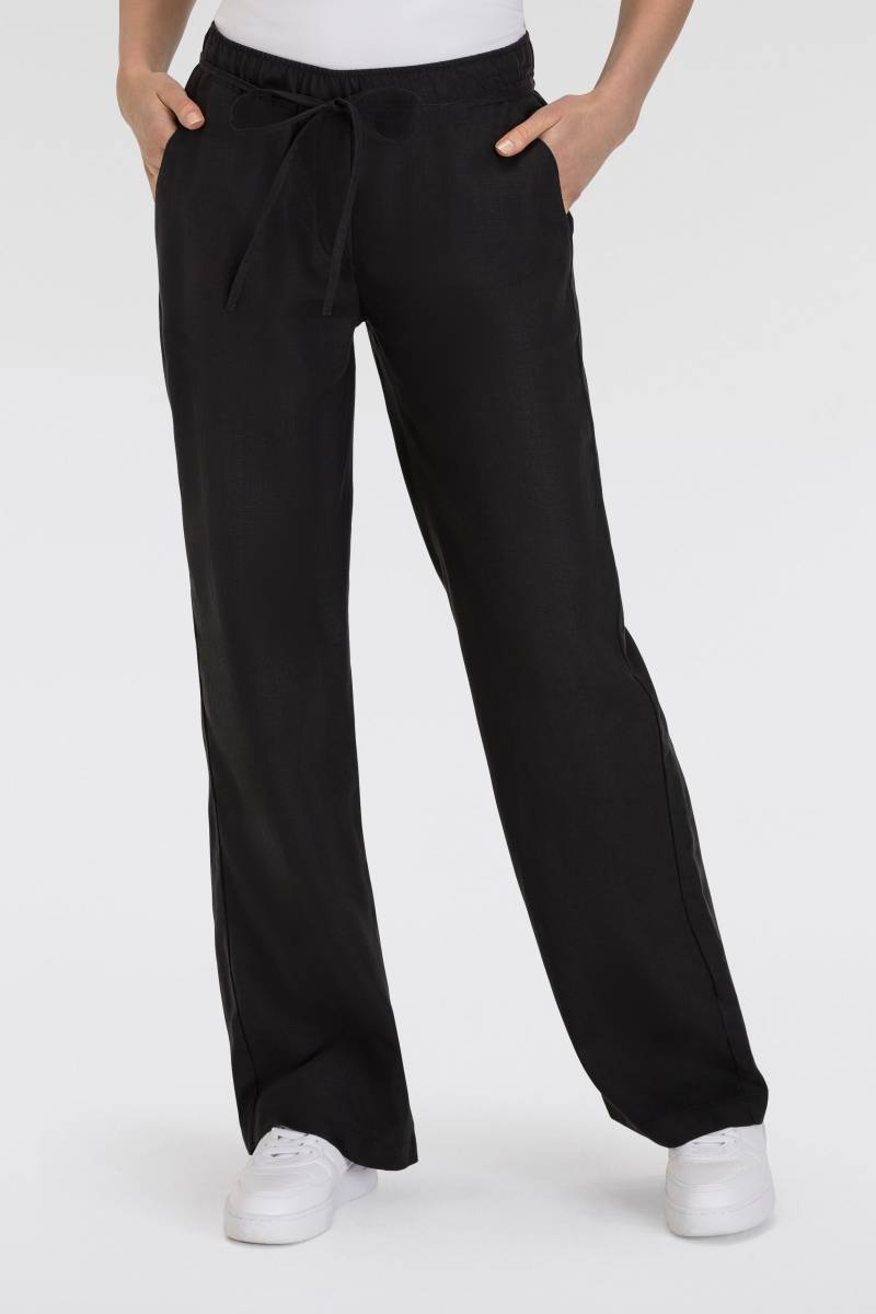 MAC Leinenhose »CHIARA BELT«, Wide Fit, mit geradem, weitem Bein von MAC
