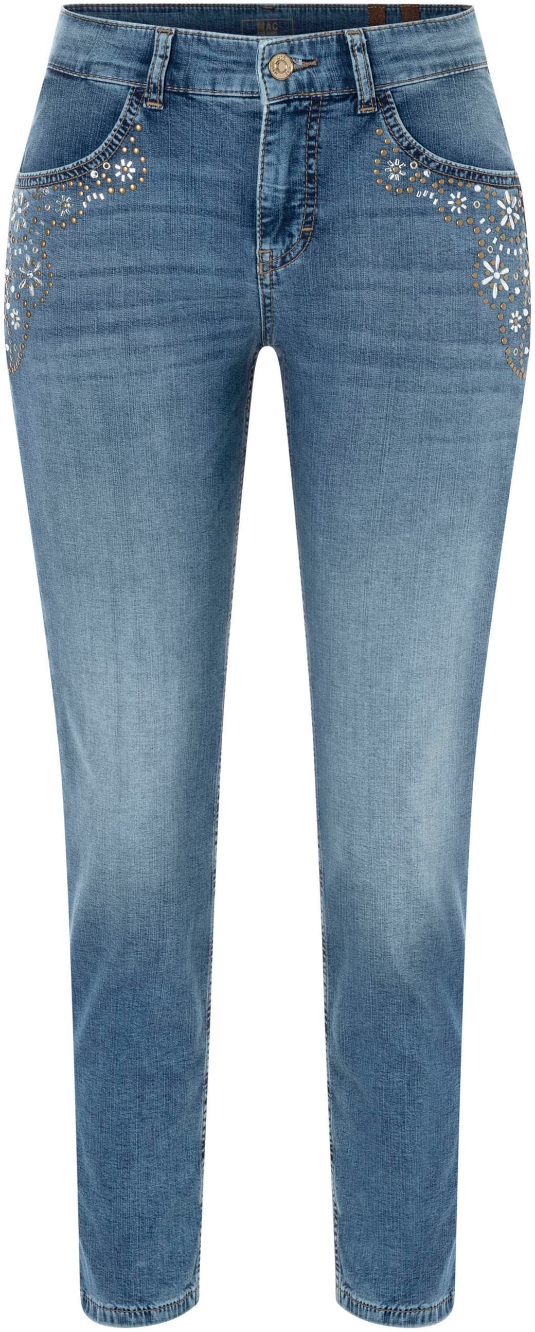 MAC Slim-fit-Jeans »RICH SLIM 7/8 flower«, mit Schmucksteinen von MAC