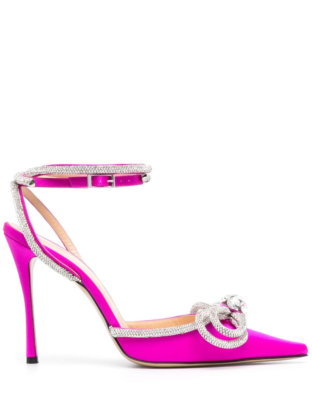 MACH & MACH Double Bow 105mm satin pumps - Pink von MACH & MACH