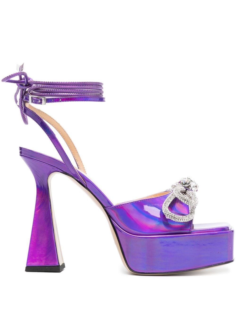 MACH & MACH Double Bow 140mm platform sandals - Purple von MACH & MACH