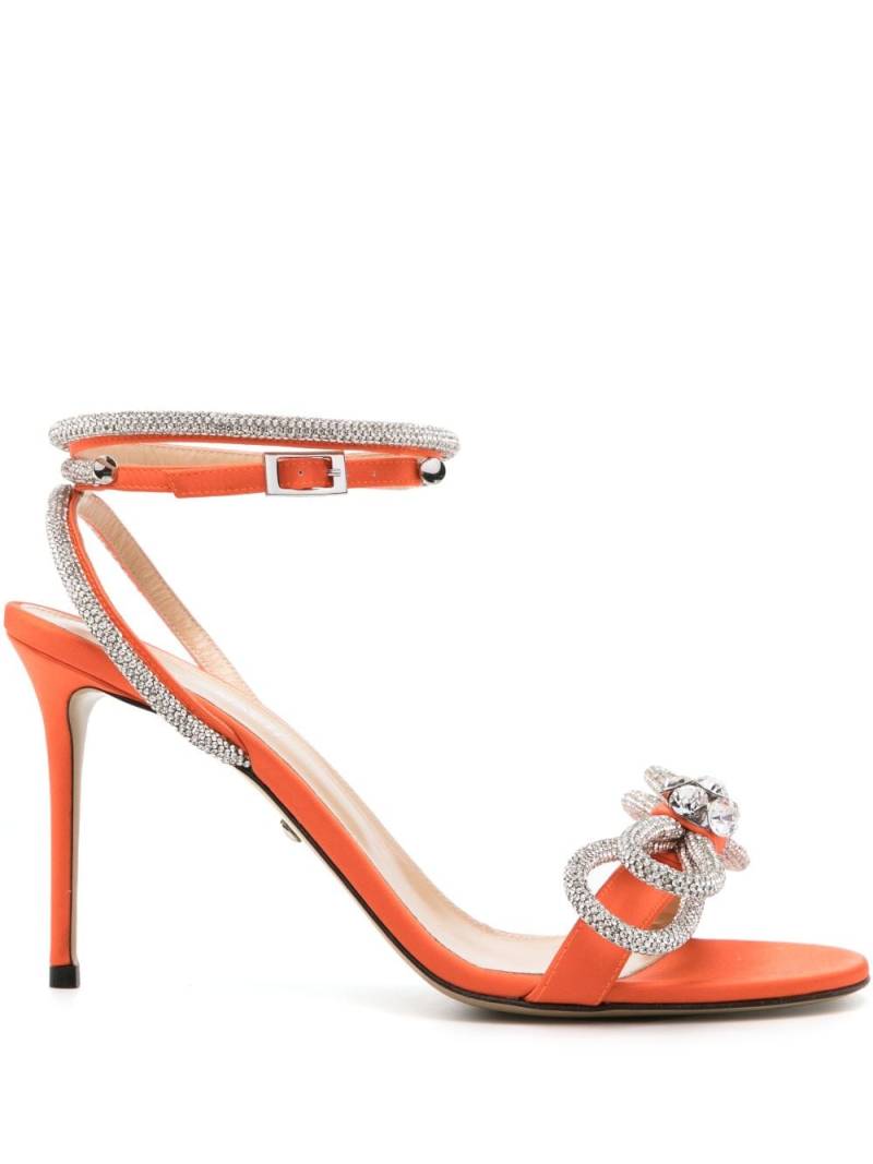 MACH & MACH Double Bow 95mm crystal-embellished sandals - Orange von MACH & MACH