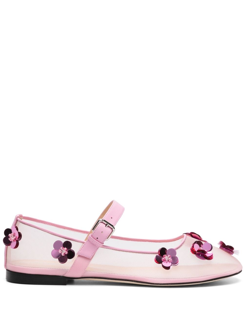 MACH & MACH Mesh Flowers ballerina shoes - Pink von MACH & MACH