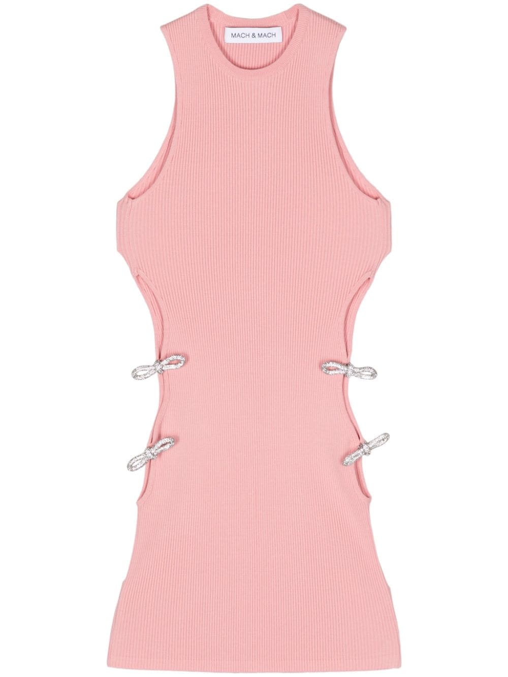 MACH & MACH bow-appliqué cut-out knitted top - Pink von MACH & MACH