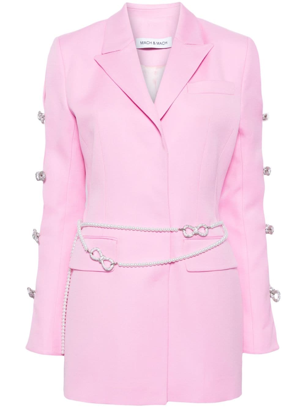 MACH & MACH embellished cut-out wool blazer mini dress - Pink von MACH & MACH