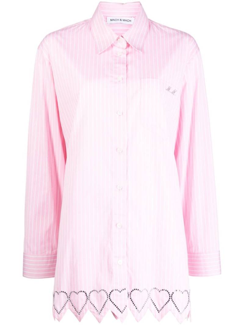 MACH & MACH heart-motif striped shirt - Pink von MACH & MACH