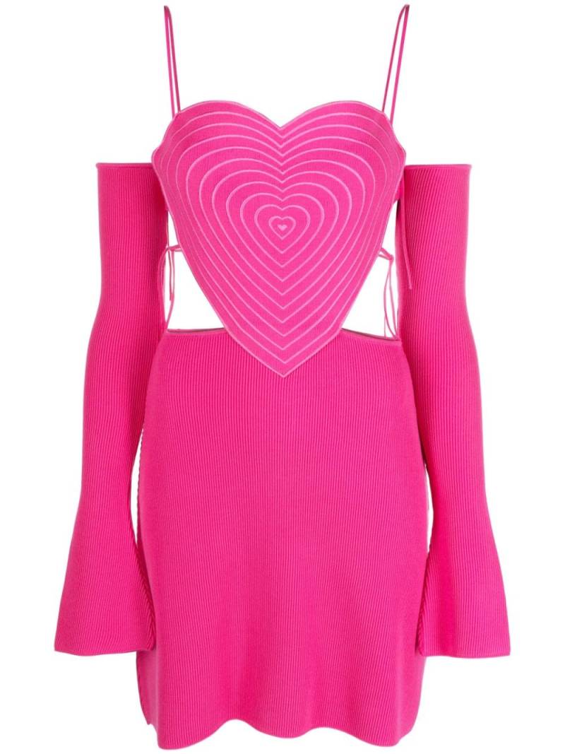 MACH & MACH off-shoulder heart mini dress - Pink von MACH & MACH