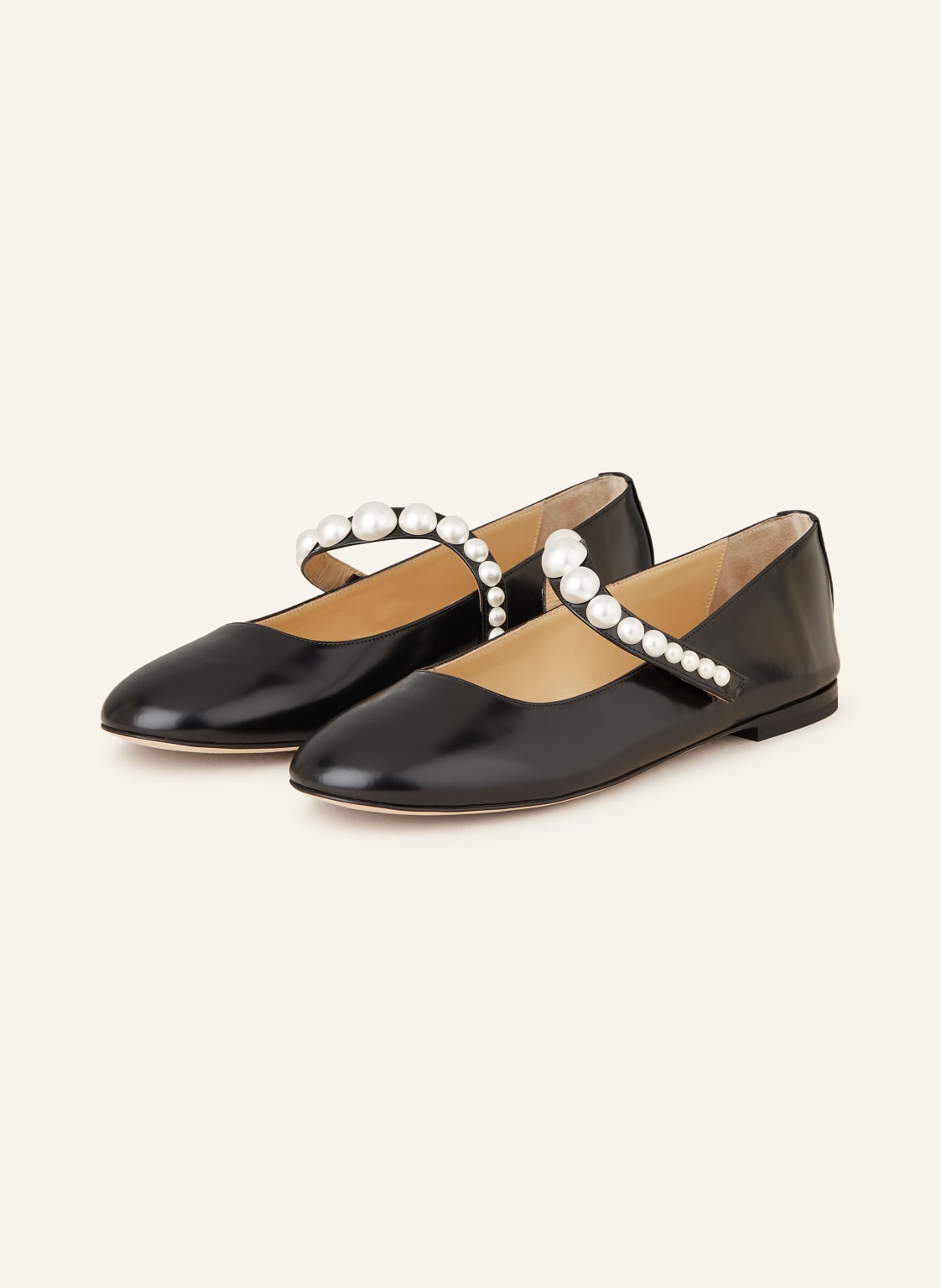 Mach & Mach Mary-Jane-Ballerinas Sirene Mit Schmuckperlen schwarz Mach & Mach Mary-Jane-Ballerinas Sirene Mit Schmuckperlen schwarz von MACH & MACH