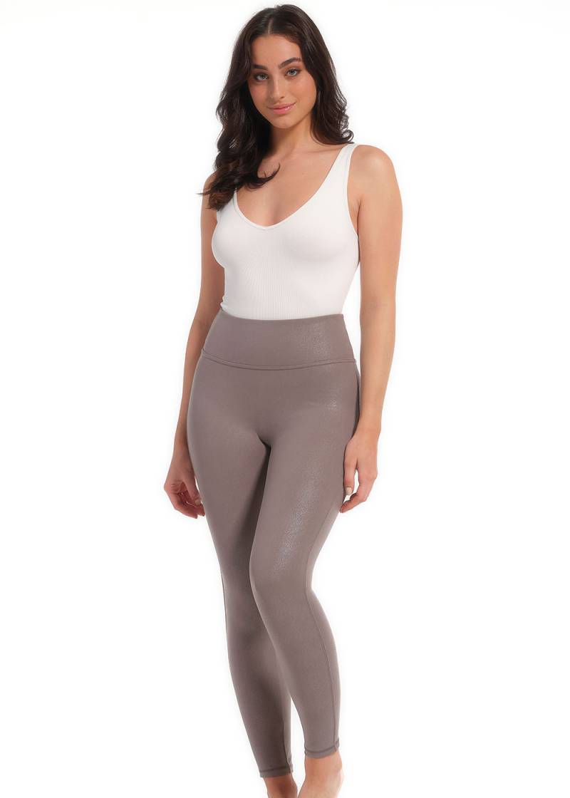 MAGIC Bodyfashion Leggings »Leather Look Legging«, hoch tailliertes Design, keine vordere Mittelnaht von MAGIC Bodyfashion