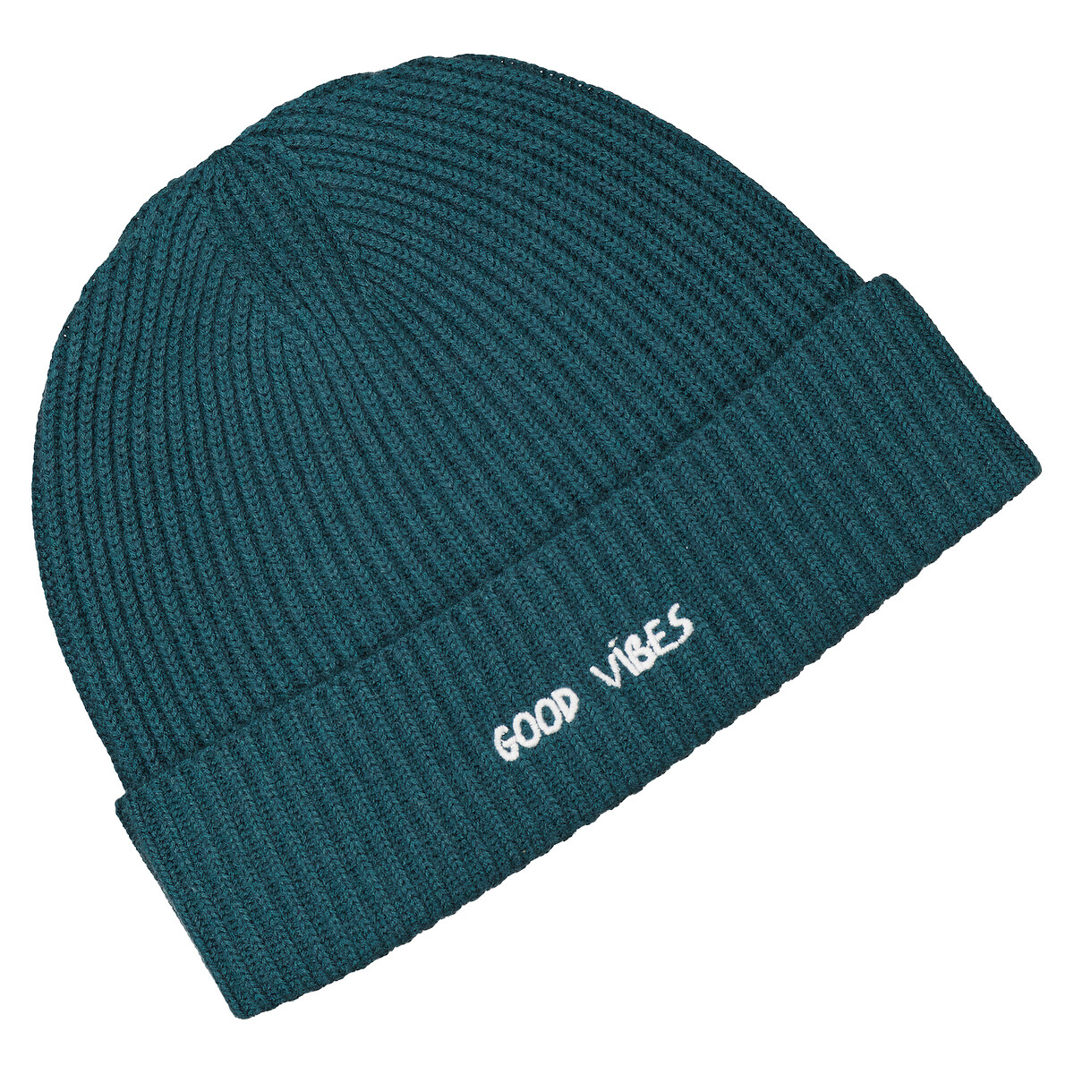 Gerippte Beanie mit Umschlag VINCENNES Good Vibes von MAISON LABICHE