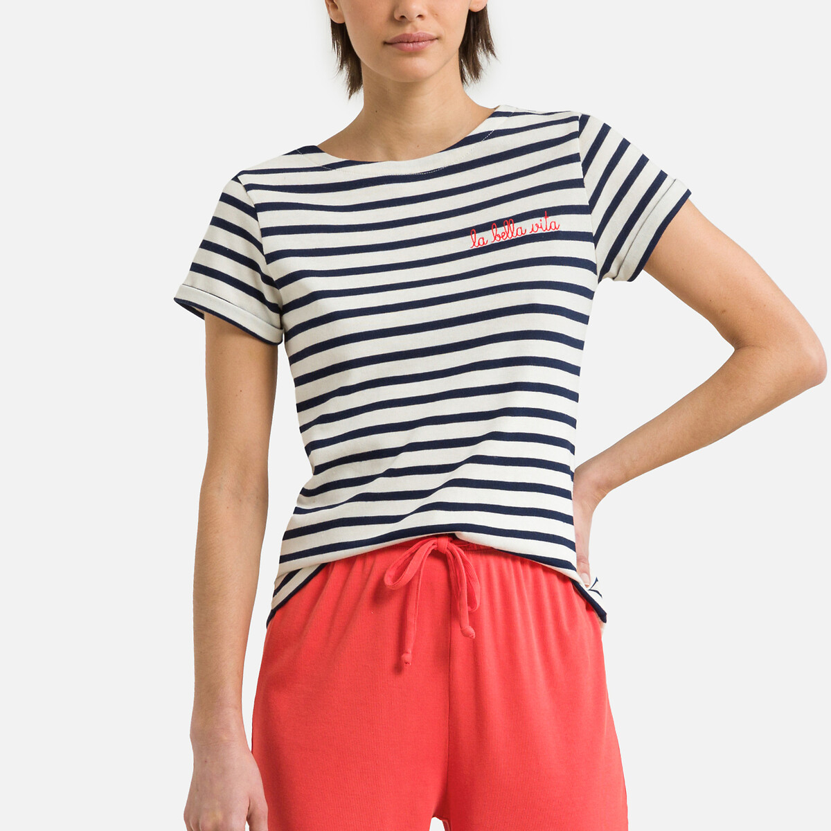 Gestreiftes T-Shirt Colombier, Bio-Baumwolle von MAISON LABICHE