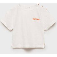 Baumwoll-T-Shirt mit aufgesticktem Schriftzug von MANGO BABY
