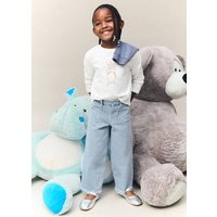 Culotte-Jeans mit ausgefranstem Saum Culotte-Jeans mit ausgefranstem Saum von MANGO BABY