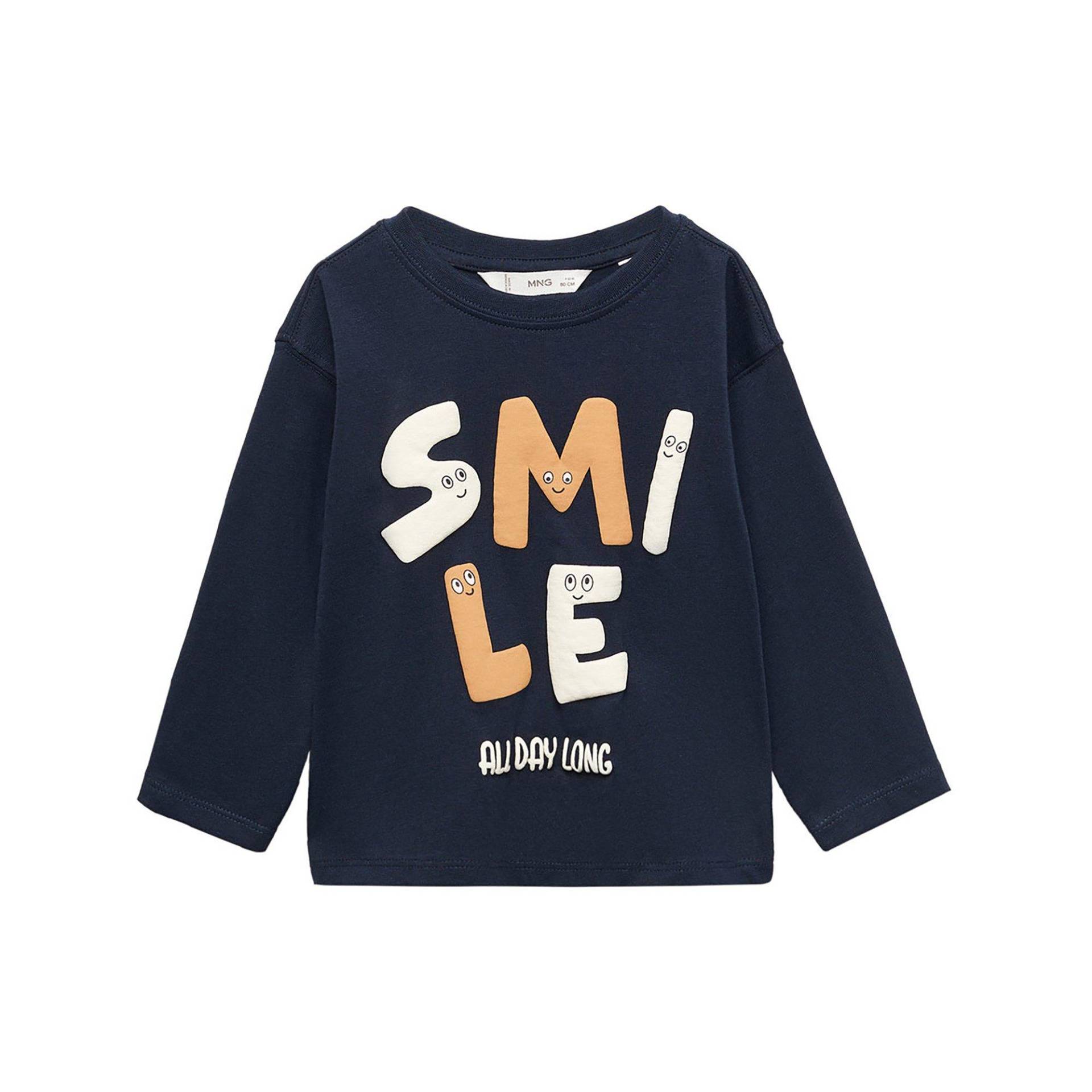 T-shirt, Langarm Unisex Marine  4-5A von MANGO BABY