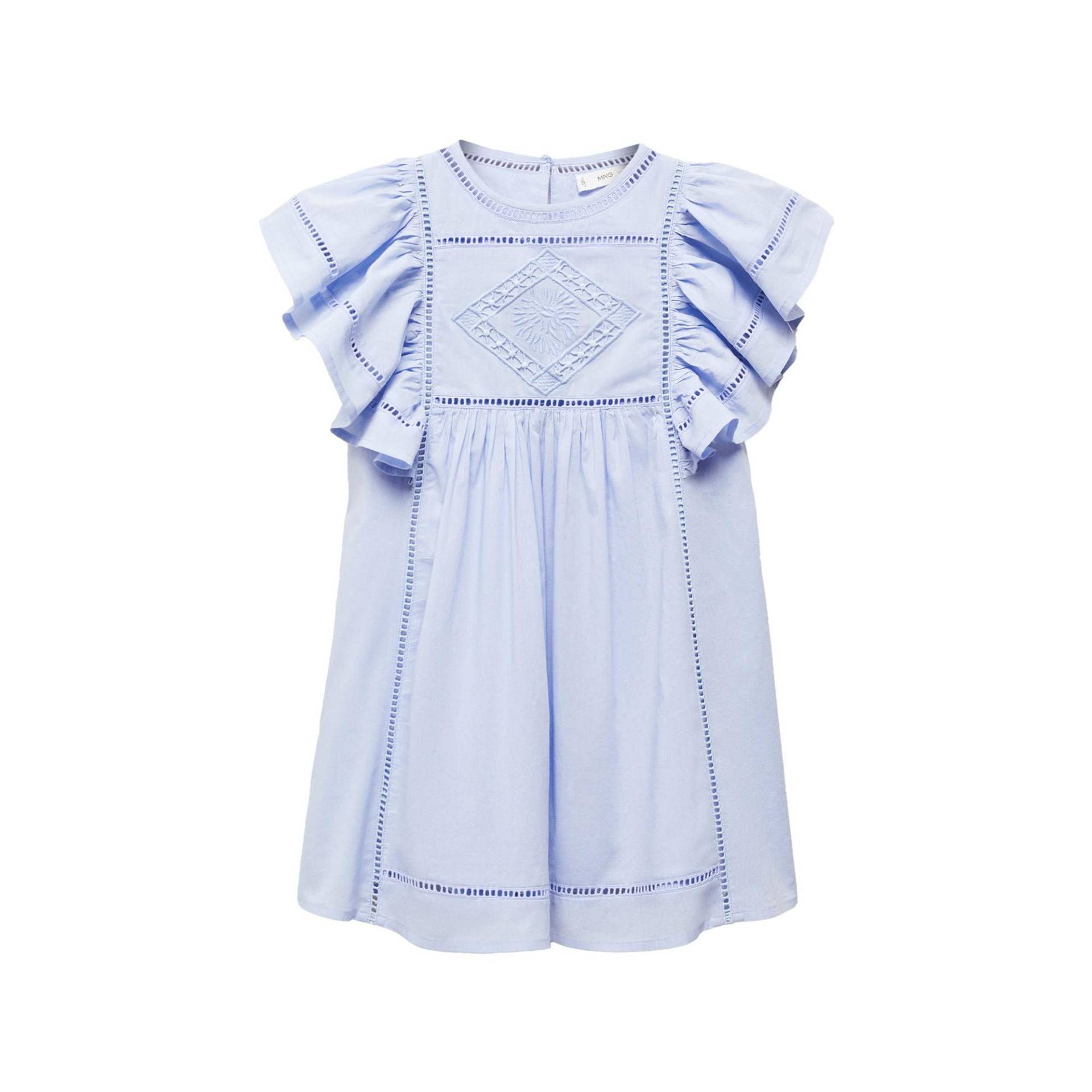 Kleid Mädchen Hellblau 11A von MANGO Kids