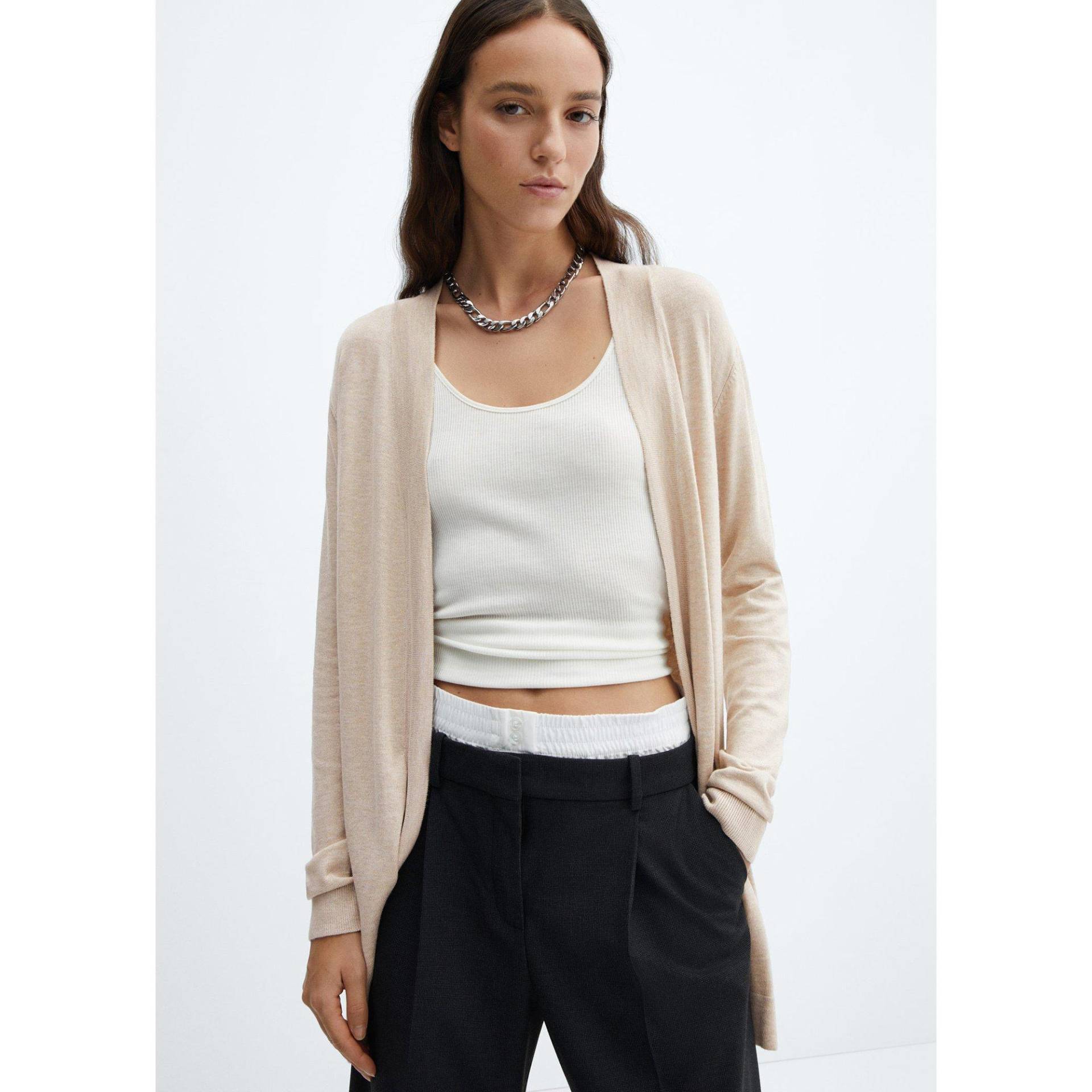 Cardigan, Langarm Damen Staub M von MANGO