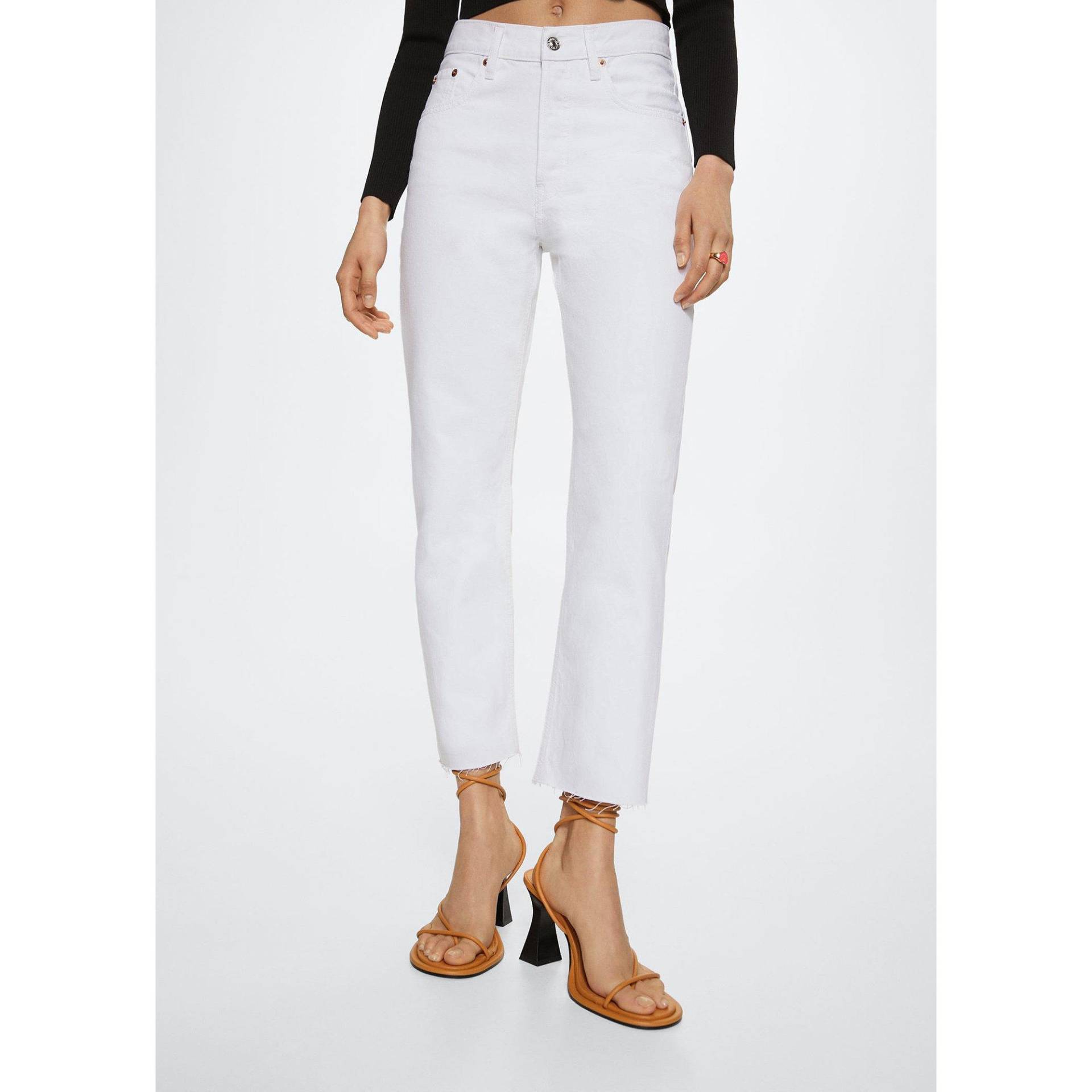 Jeans, Straight Leg Fit Damen Weiss 32 von MANGO