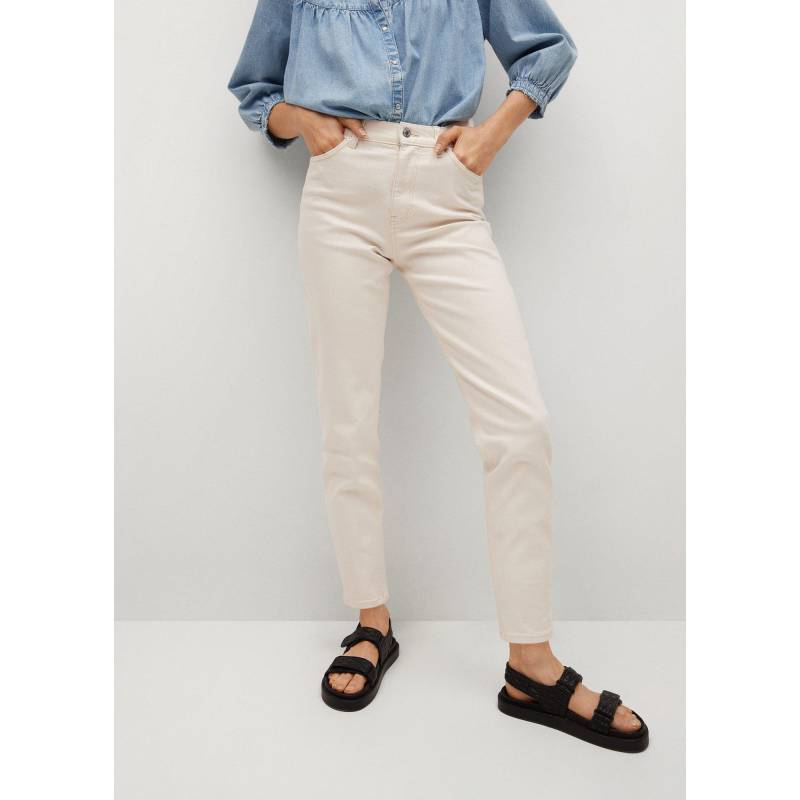 Jeans, Mum Fit Damen Ecru 46 von MANGO