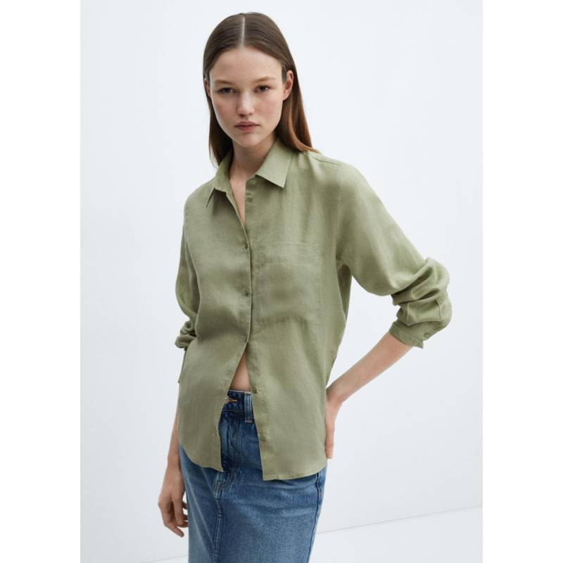 Shirt, Langarm Damen Grün XL von MANGO