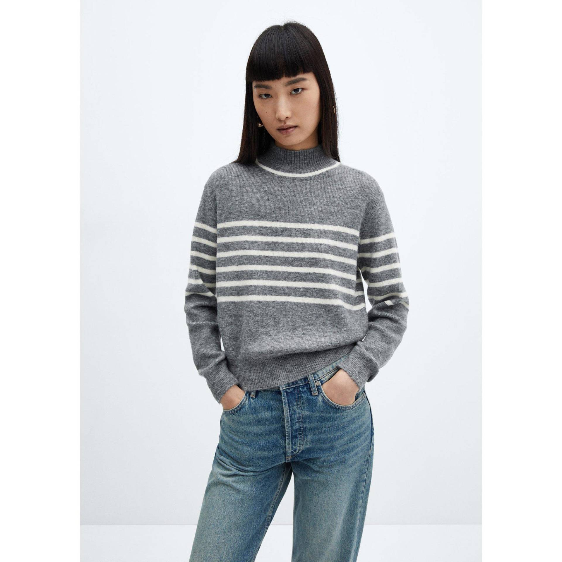 Sweatshirt Damen Hellgrau M von MANGO