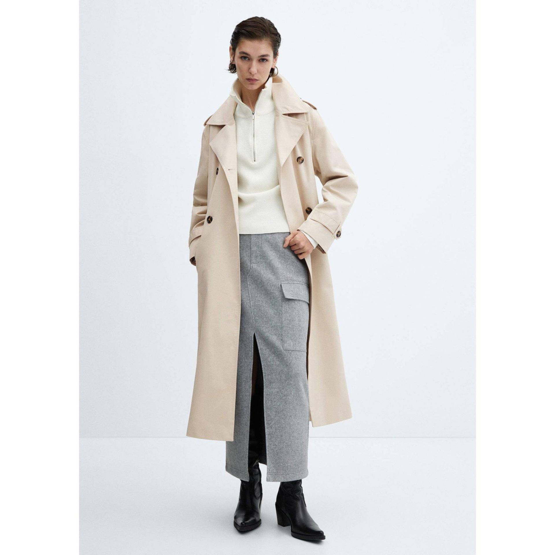 Trenchcoat Damen Steingrau M von MANGO