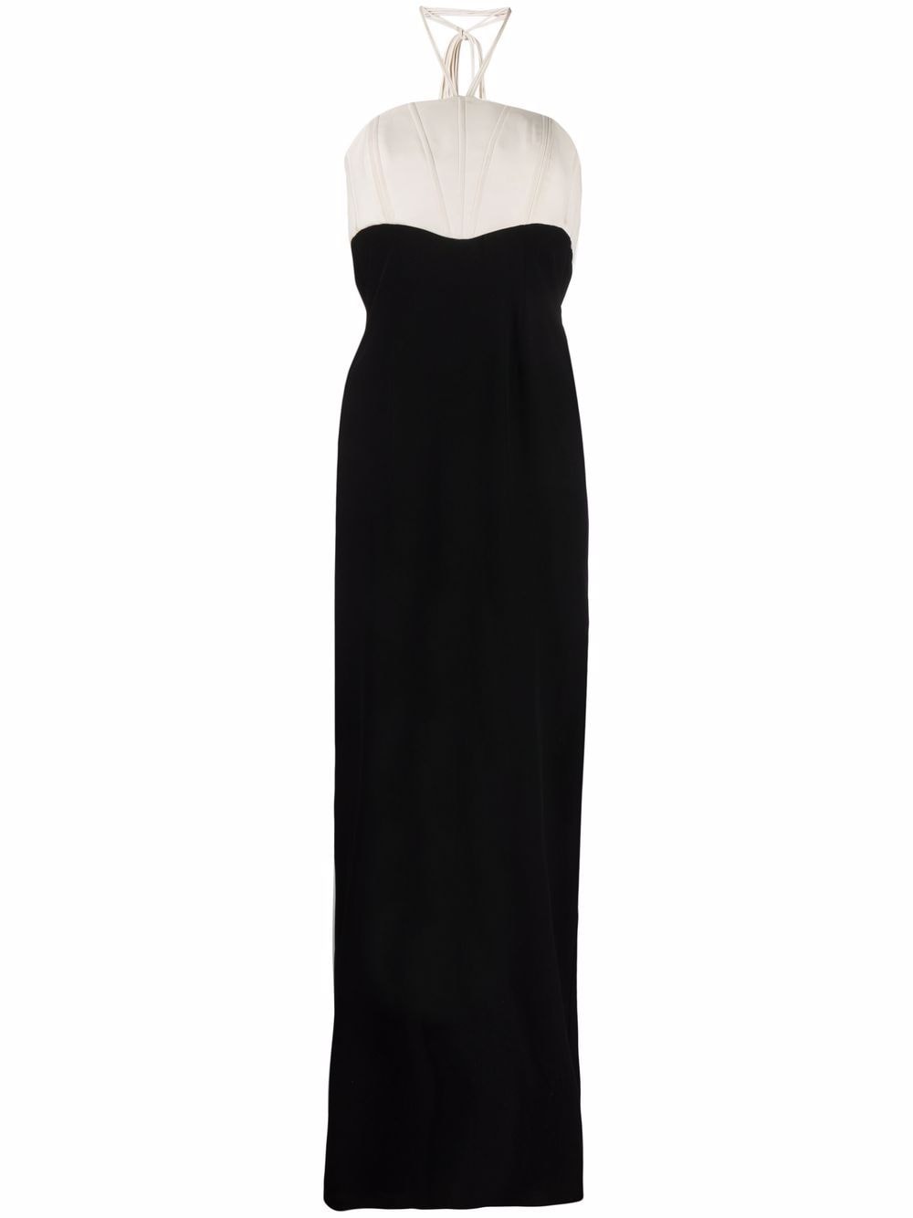 MANURI Gigi halterneck two-tone maxi dress - Black von MANURI