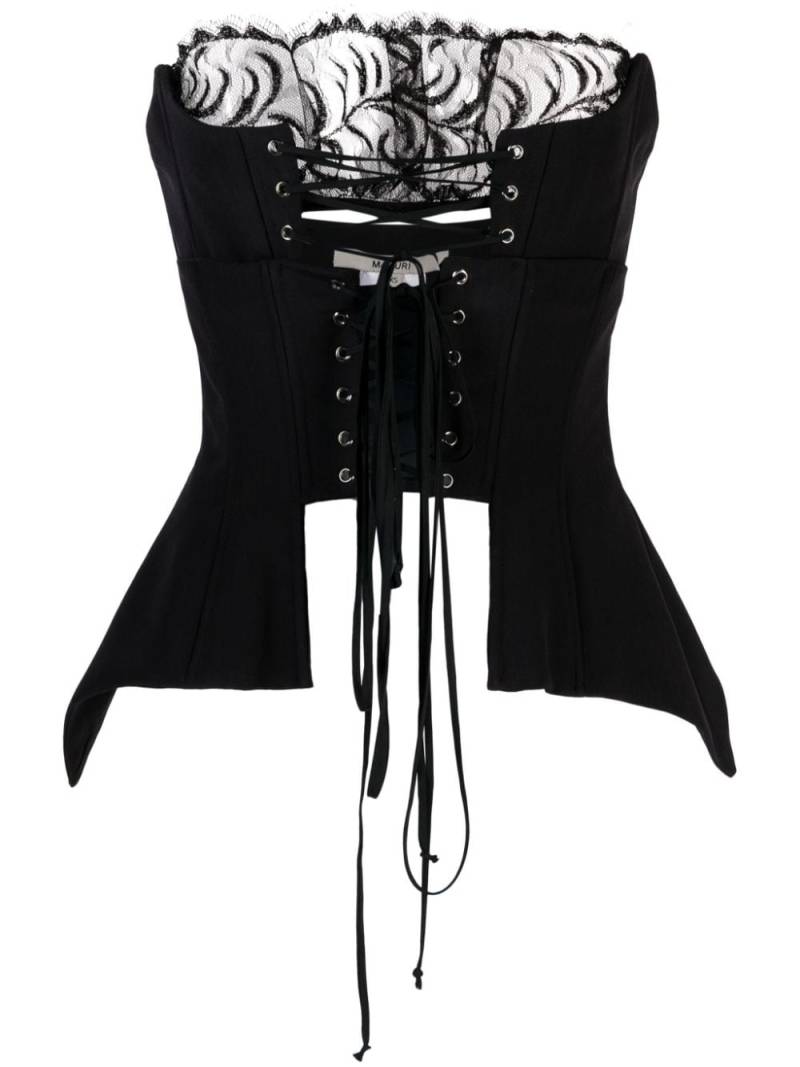 MANURI corset-style panelled-lace top - Black von MANURI