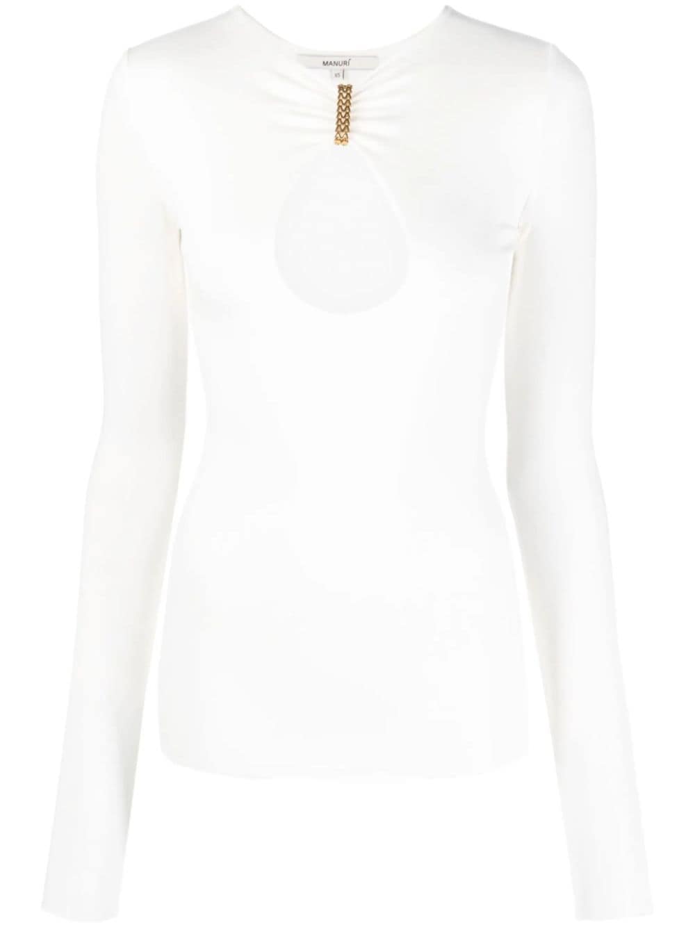 MANURI cut-out detail long-sleeve top - White von MANURI