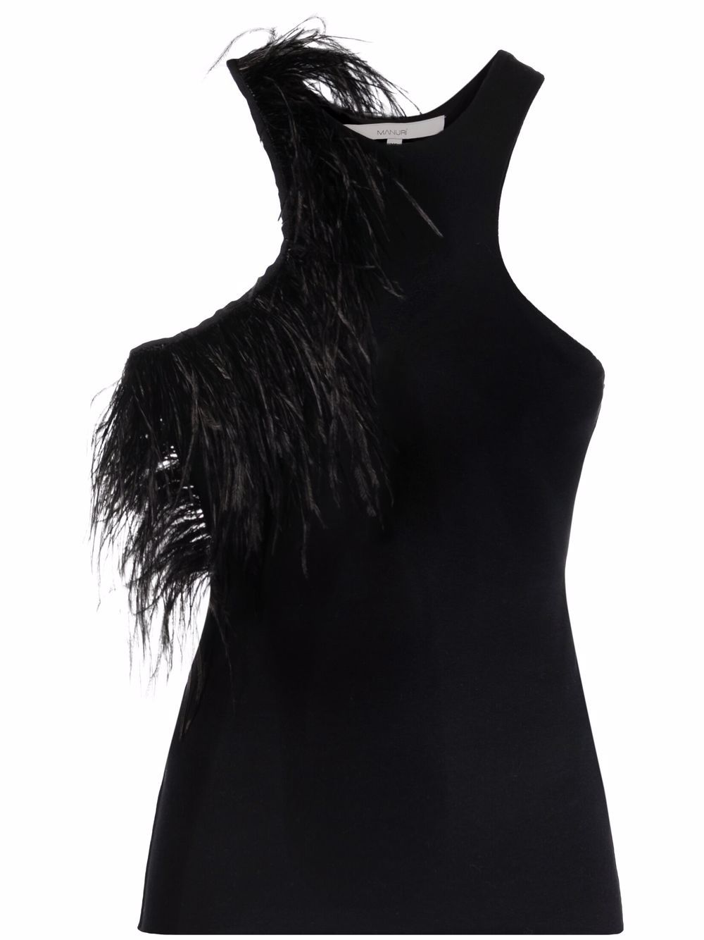 MANURI feather racer-detail sleeveless top - Black von MANURI